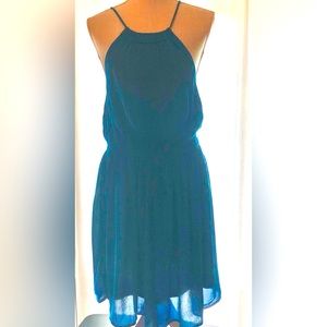Forever 21 Turquoise Halter Strap Dress Size Large